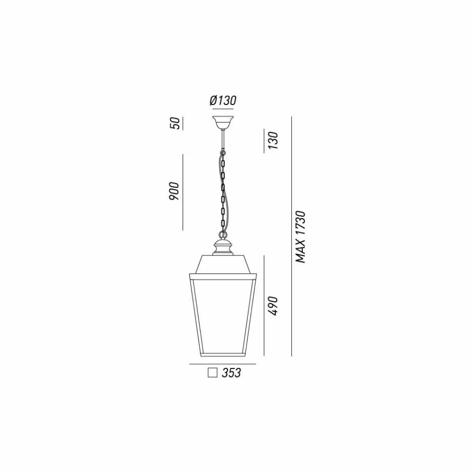Styl przemysłowa lampa wisząca Quadro Il Fanale Viadurini