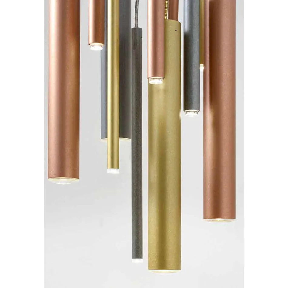 Nowoczesna rurowa lampa wisząca z elastycznym kablem - Tubò Aldo Bernardi Viadurini