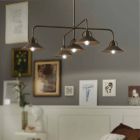 Lampa wisząca w stylu vintage z 5 lampkami z mosiądzu - Cascina od Il Fanale Viadurini
