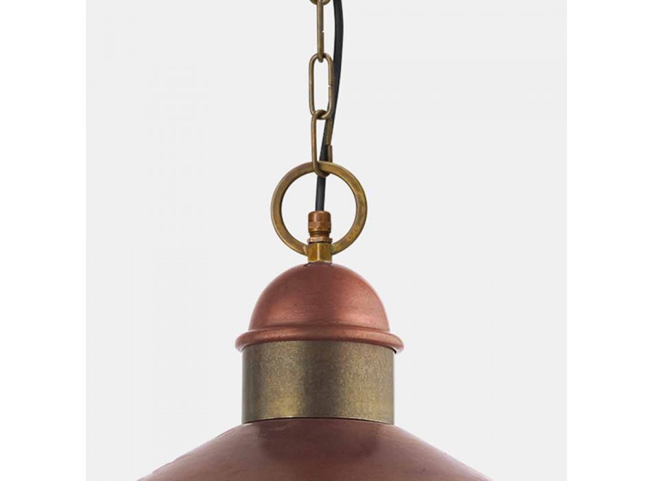 Lampa wisząca w stylu vintage z mosiądzu i miedzi z łańcuszkiem - Borgo od Il Fanale Viadurini