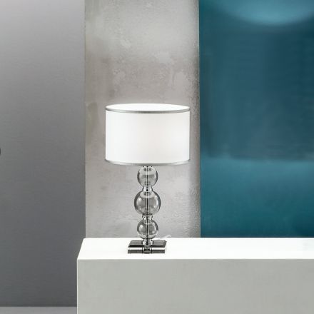 Klasyczna lampa wsporcza z włoskiego szkła rzemieślniczego i metalu - Memo Viadurini