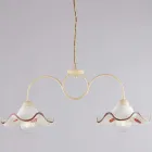 Ręcznie robiona lampa ze szkła i metalu, wyprodukowana we Włoszech, do salonu i sypialni - Merope Viadurini