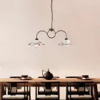 Ręcznie robiona lampa ze szkła i metalu wyprodukowana we Włoszech do salonu i sypialni - Merope Viadurini