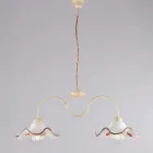 Ręcznie robiona lampa ze szkła i metalu, wyprodukowana we Włoszech, do salonu i sypialni - Merope Viadurini