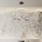 Ręcznie robiona lampa ze szkła i metalu, wyprodukowana we Włoszech, do salonu i sypialni - Pictor Viadurini