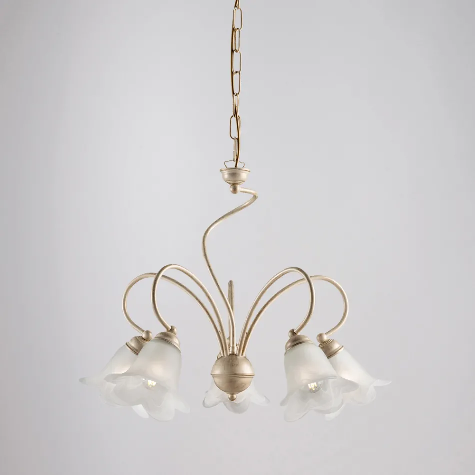 Ręcznie robiona lampa ze szkła i metalu do wyrafinowanych wnętrz – Cometa Viadurini