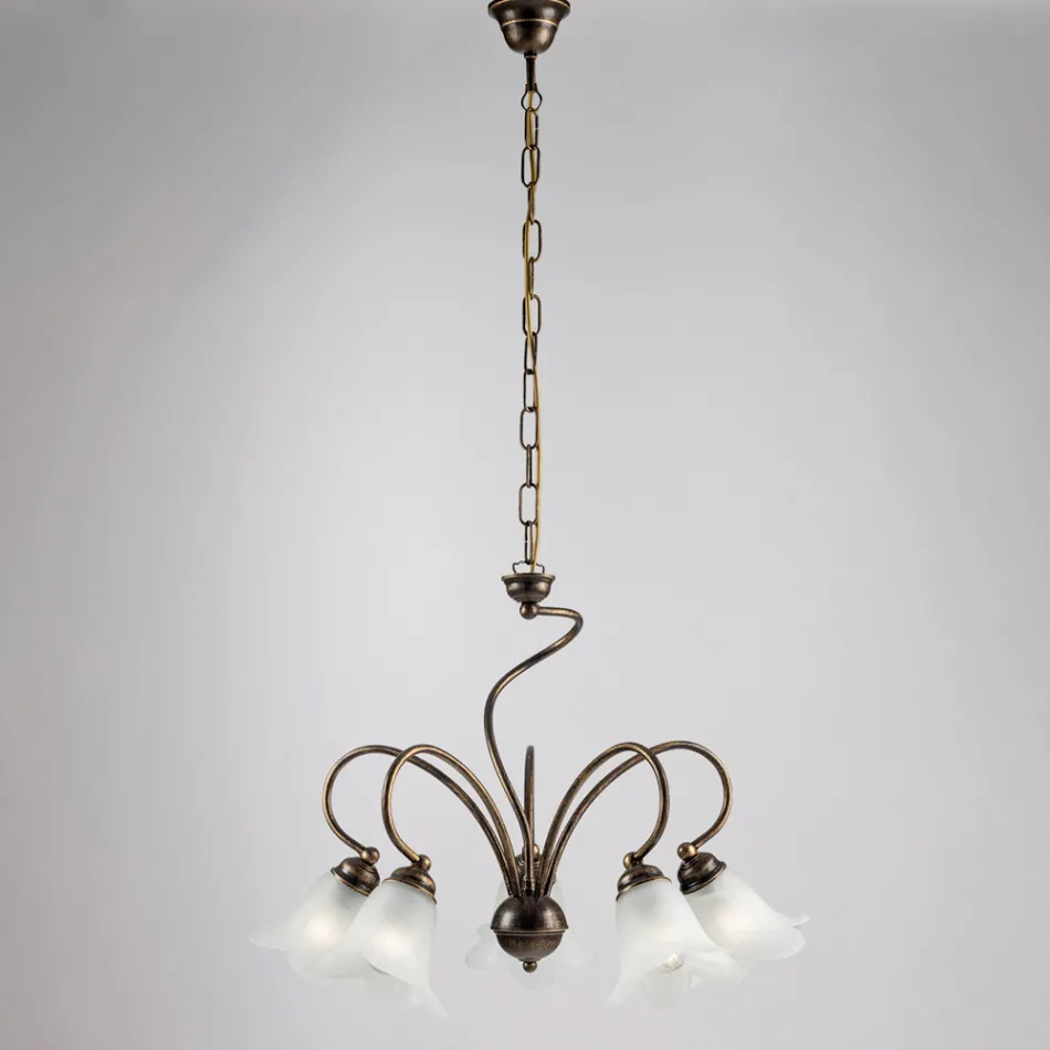 Ręcznie robiona lampa ze szkła i metalu do wyrafinowanych wnętrz – Cometa Viadurini