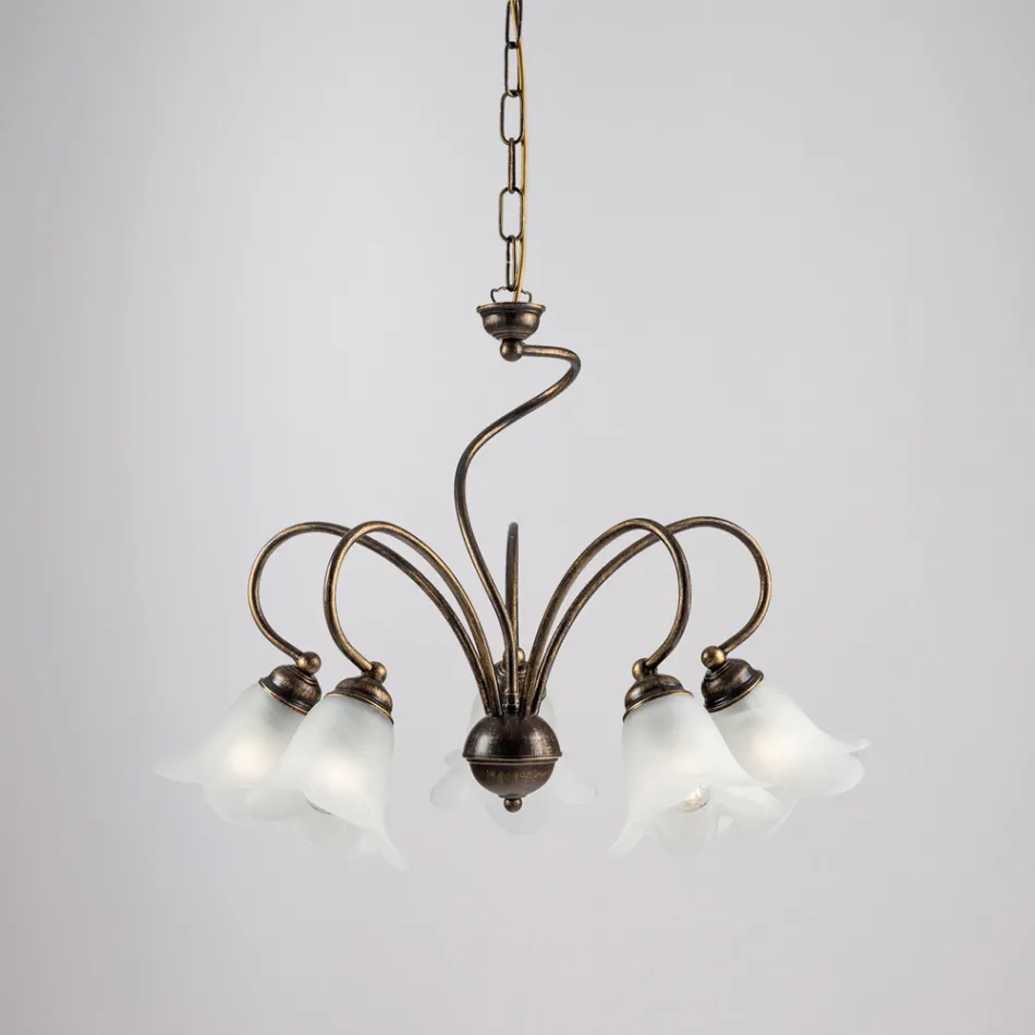 Ręcznie robiona lampa ze szkła i metalu do wyrafinowanych wnętrz – Cometa Viadurini