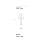 Klasyczna lampa wsporcza ze złotego metalu, kryształu i abażuru - Similo Viadurini