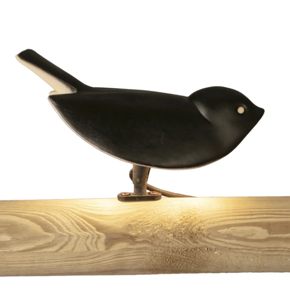 Lampa stołowa z emaliowanej toskańskiej majoliki Made in Italy - Uccellino Viadurini