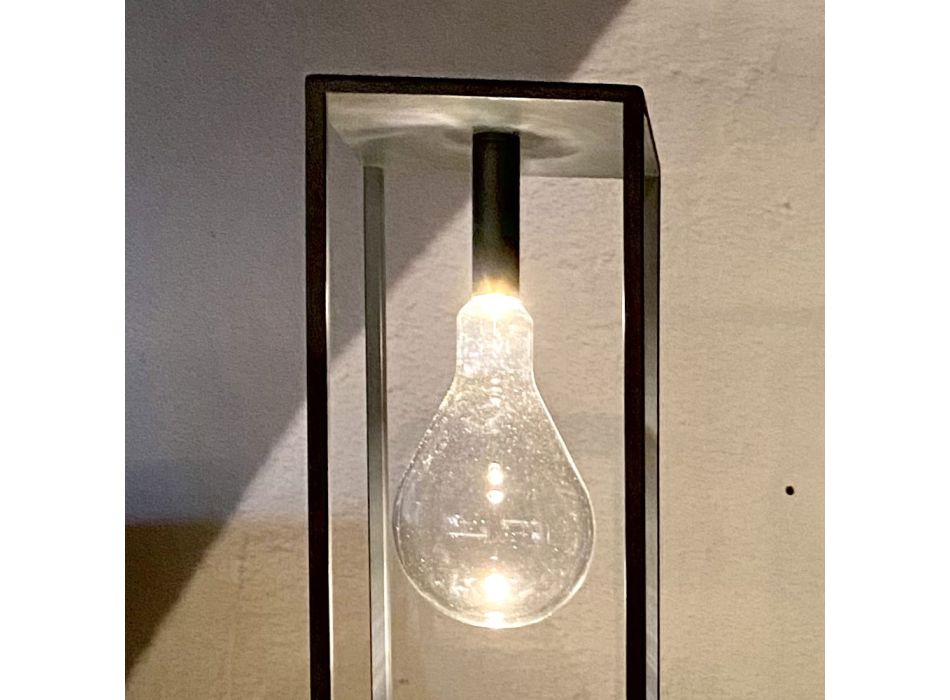 Akumulatorowa lampa zewnętrzna LED z żelaza Made in Italy - Torretta Viadurini