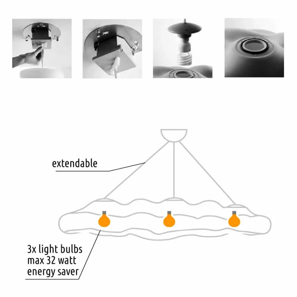 Zewnętrzna lampa wisząca z polietylenu - Nefos by Myyour Viadurini