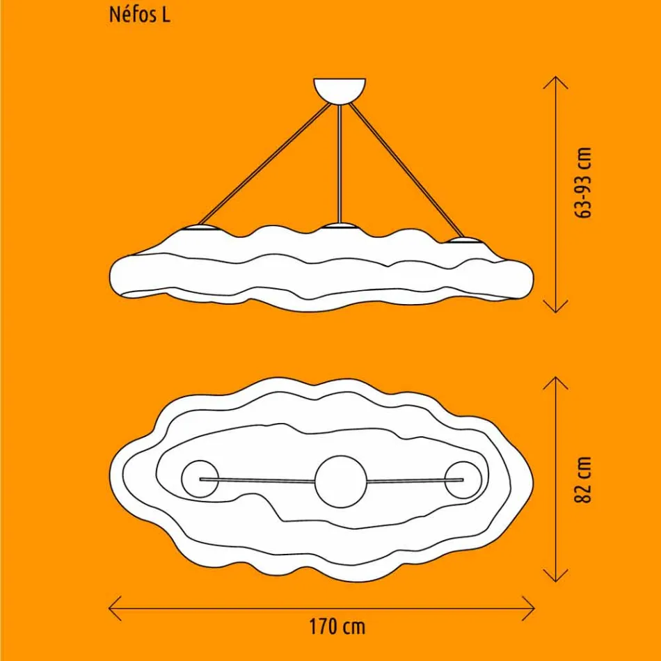 Zewnętrzna lampa wisząca z polietylenu - Nefos by Myyour Viadurini
