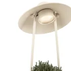 Lampa ogrodowa z doniczką z gliny, aluminium i mosiądzu - Cappello Viadurini