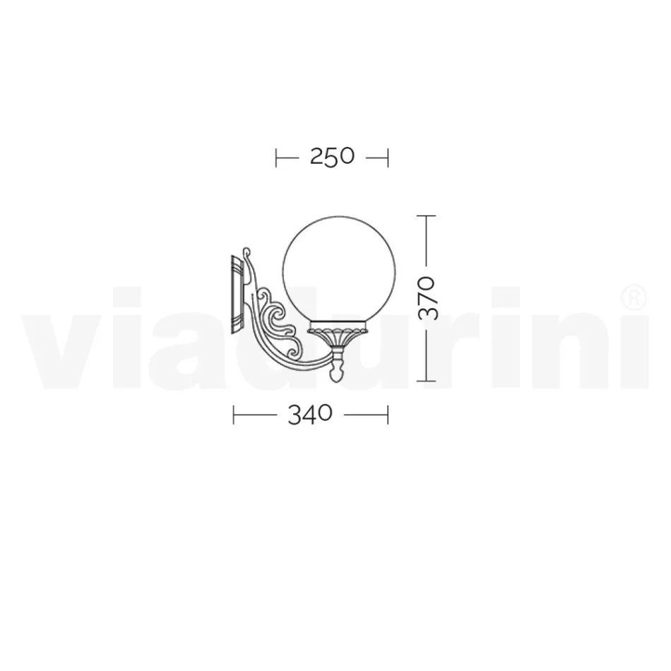 Lampa zewnętrzna z aluminium z opalową kulą akrylową – Trovaantracite Viadurini