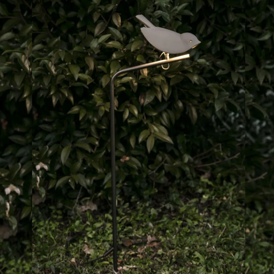 Lampa ogrodowa z emaliowanej toskańskiej majoliki Made in Italy - Uccellino Viadurini