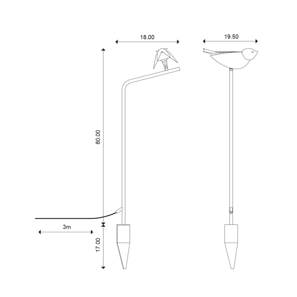 Lampa ogrodowa z emaliowanej toskańskiej majoliki Made in Italy - Uccellino Viadurini
