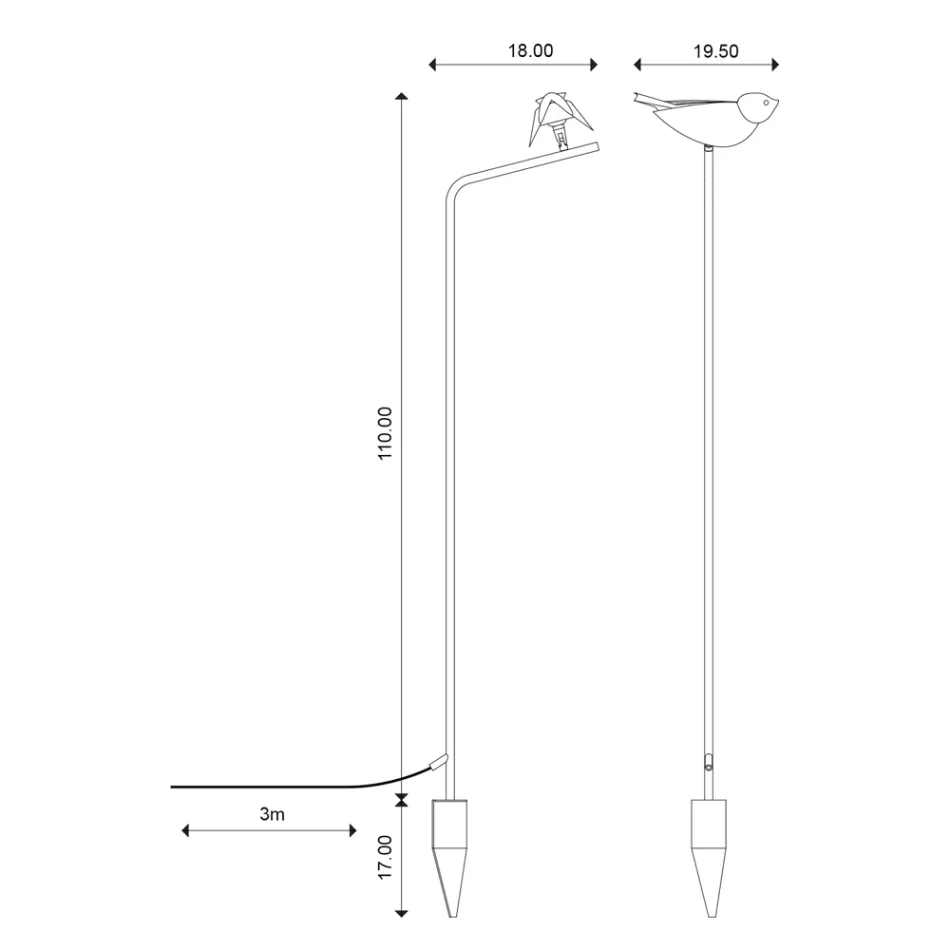 Lampa ogrodowa z emaliowanej toskańskiej majoliki Made in Italy - Uccellino Viadurini