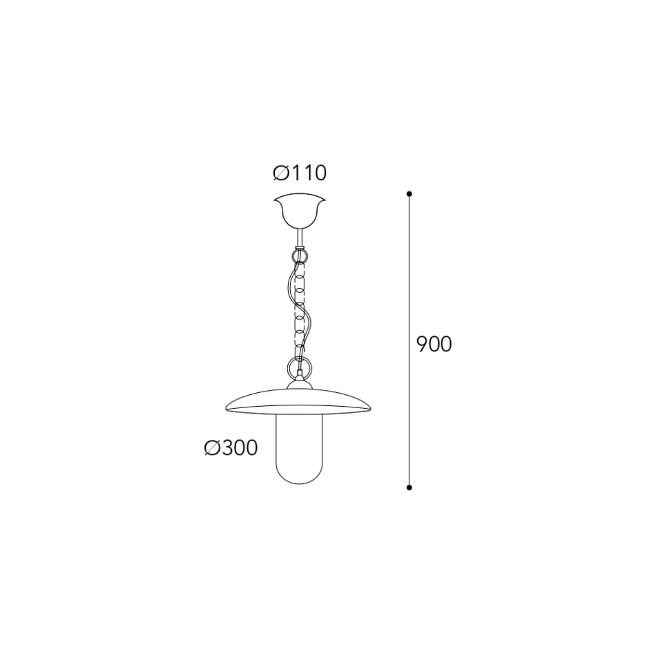 Lampa ogrodowa z mosiądzu, szkła i IP44, wyprodukowana we Włoszech - Drago Viadurini