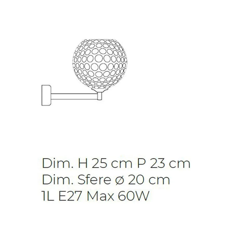 Kinkiet Artisan z weneckiego dmuchanego szkła - Bolle Balloton Viadurini