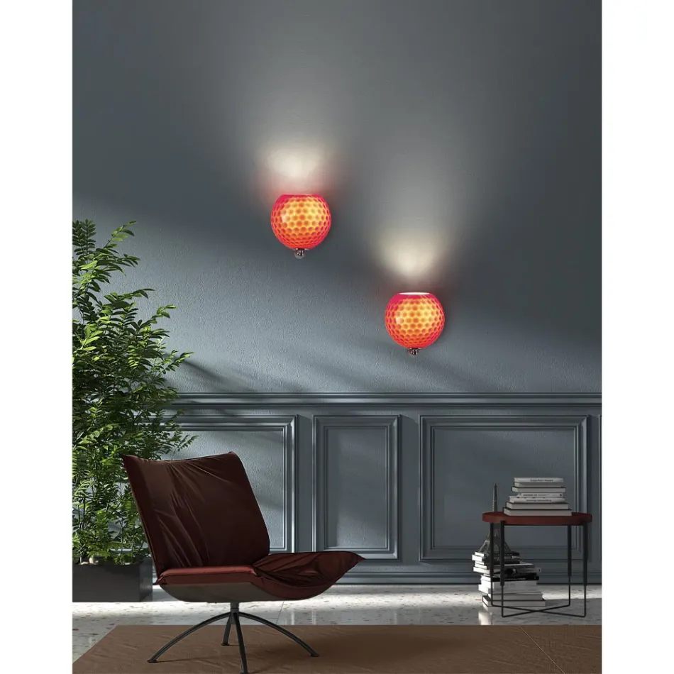 Kinkiet Artisan z weneckiego dmuchanego szkła - Bolle Balloton Viadurini