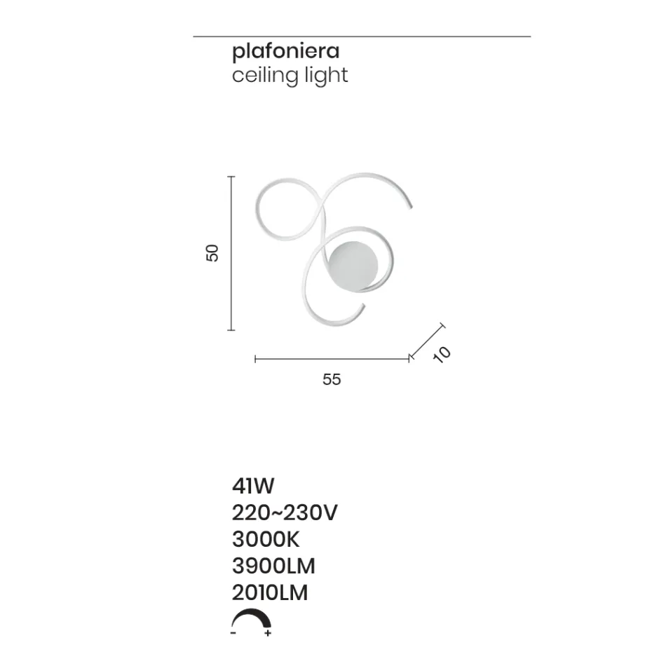 Kinkiet z LED w malowanym metalu Nowoczesny design - Trella Viadurini