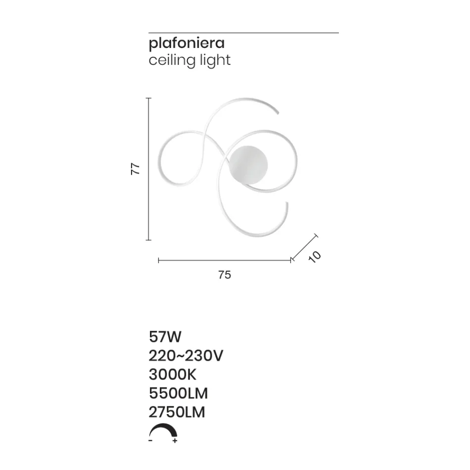 Kinkiet z LED w malowanym metalu Nowoczesny design - Trella Viadurini