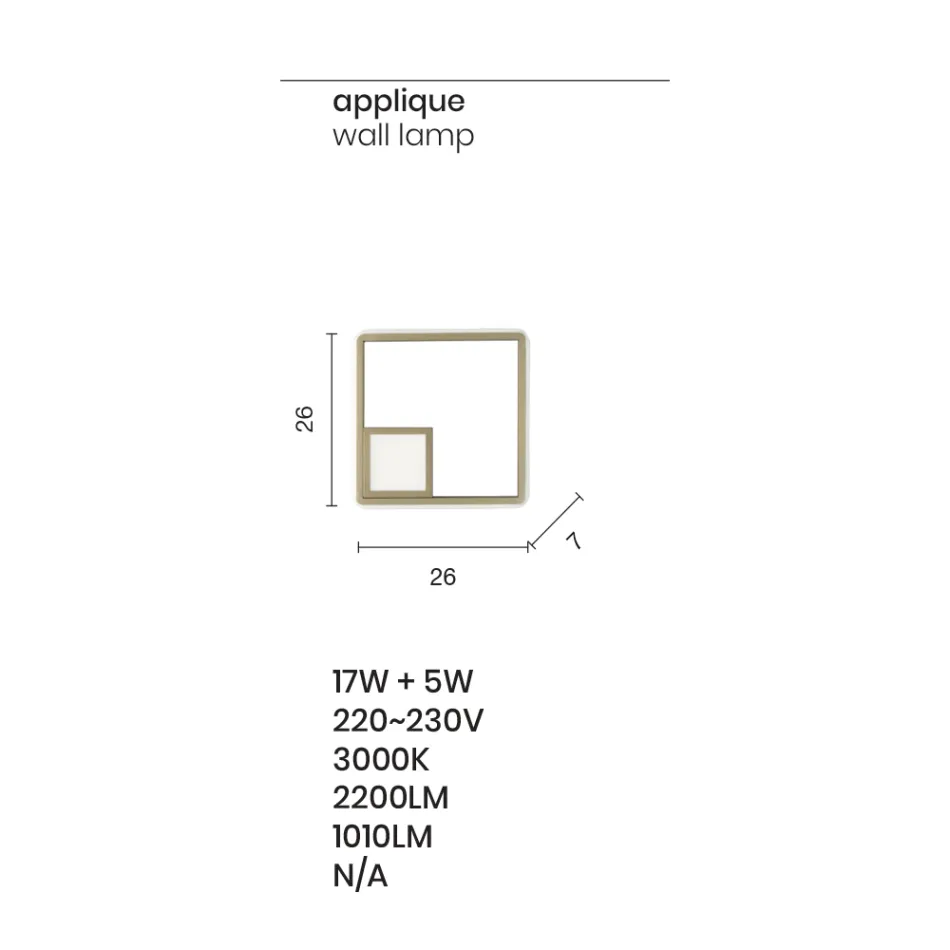 Kinkiet z LED w Złotym Wykończeniu Malowany Metal - Formalny Viadurini