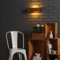 Designerska lampa ścienna z mosiądzu i stali 35xH 10xsp 9 cm Harya