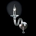 Lampa ścienna design z szkła i kryształu Ivy, made in Italy