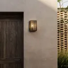 Duża lampa ścienna z mosiądzu i szkła Quadro Il Fanale Viadurini