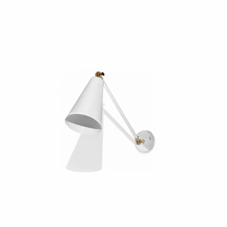 Metalowy kinkiet z detalami w złotym wykończeniu Made in Italy - Zaira Viadurini