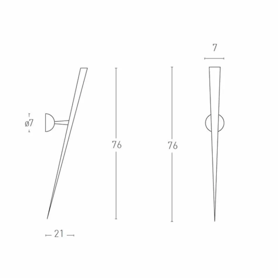 Kinkiet z malowanego metalu ze zintegrowaną diodą LED Made in Italy - Throne Viadurini