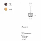 Nowoczesna kinkiet stalowy Ø48xh.40xL.cavo100 cm Beren Viadurini