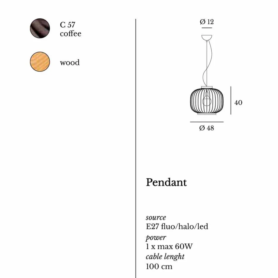Nowoczesna kinkiet stalowy Ø48xh.40xL.cavo100 cm Beren Viadurini