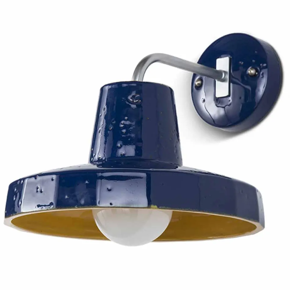 Nowoczesny kinkiet w toskańskiej majolice i mosiądzu, Rossi Toscot Viadurini