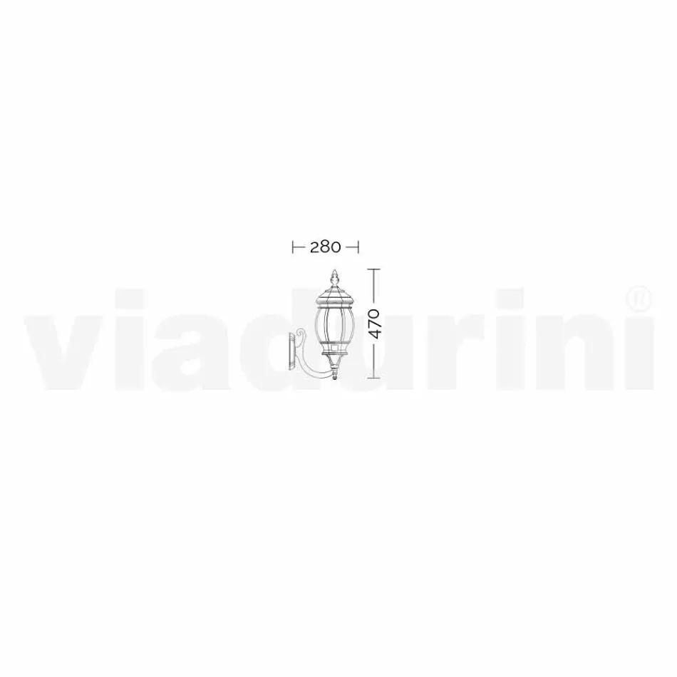 Zewnętrzna lampa ścienna z aluminium produkowanego we Włoszech, Anika Viadurini