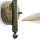 Antyczna lampa ścienna zewnętrzna z mosiądzu i przezroczystego szkła – Dragon Viadurini