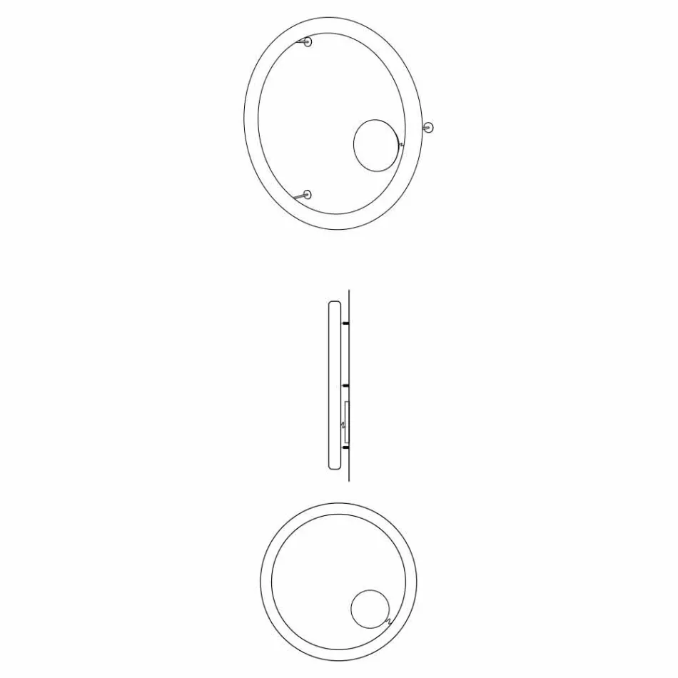 Nowoczesny okrągły kinkiet z polietylenu Made in Italy - Slide Giotto Viadurini