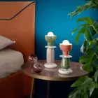 Wysoka ceramiczna lampa stołowa w 2 kolorach Made in Italy - Berimbau Viadurini