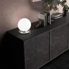 Lampa stołowa Artisan z dmuchanego białego szkła weneckiego - śnieg Viadurini