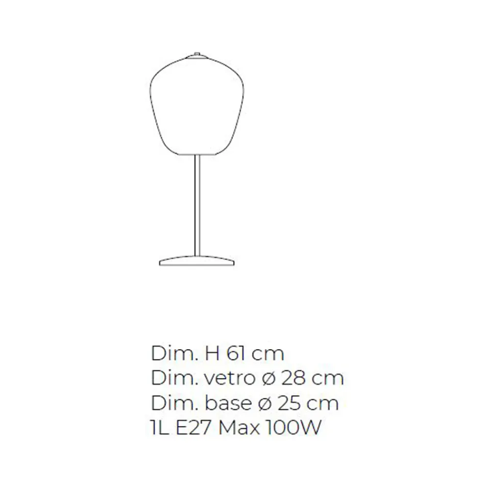 Ręcznie robiona lampa stołowa z dmuchanego szkła weneckiego - Dalia Balloton Viadurini