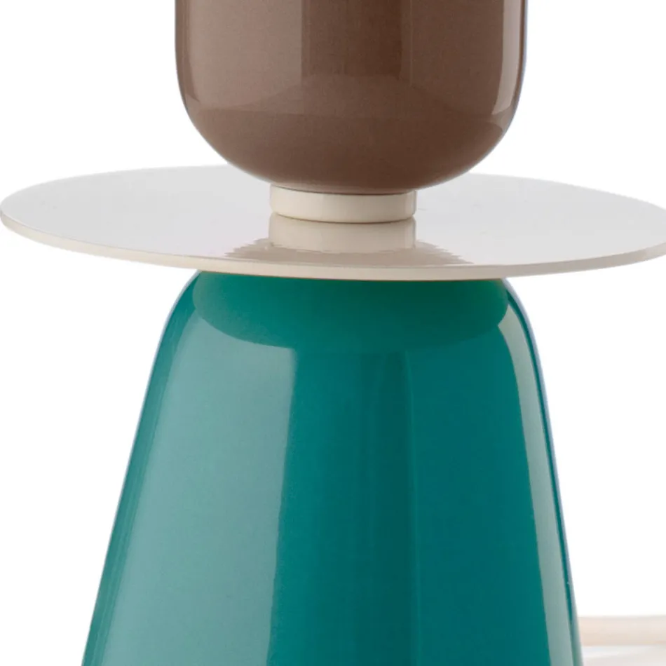 Niska ceramiczna lampa stołowa w 2 kolorach Made in Italy - Berimbau Viadurini