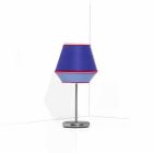 Niebieska lampa stołowa z chromowaną metalową konstrukcją Made in Italy - Soya Viadurini