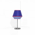 Niebieska lampa stołowa z chromowaną metalową konstrukcją Made in Italy - Soya