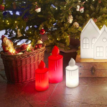 Biała lub czerwona świecąca lampa stołowa Design by Slide - Fiammetta Viadurini