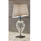 Klasyczna szklana lampa stołowa Artisan i luksusowy abażur - Flandria Viadurini