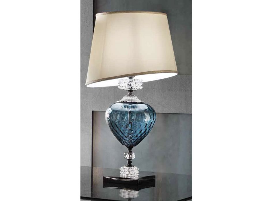 Klasyczna włoska szklana lampa stołowa i klosz - Saline Viadurini