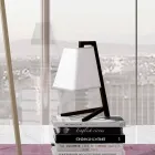 Lampa stołowa o konstrukcji z metalu i tkaniny Made in Italy - Barton Viadurini