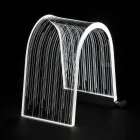 Przezroczysta akrylowa kryształowa lampa stołowa z grawerowaną dekoracją - Bertella Viadurini